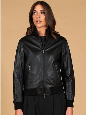 DSTLD Leather Bomber Jacket - s